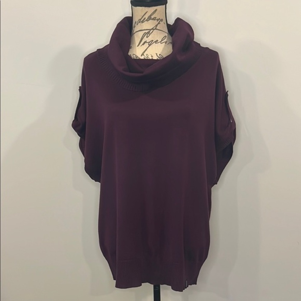 NWT Cecil Germany fine knit cowl neck sweater eggplant purple M